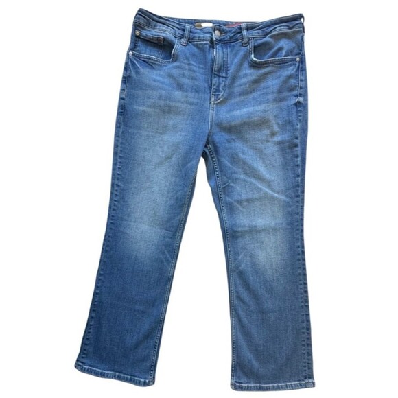 Pilcro High Rise Straight Leg Jeans Blue Denim Stretch Size 32 Anthropologie - Picture 1 of 13